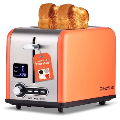 Peach Street Slice Toaster, Orange