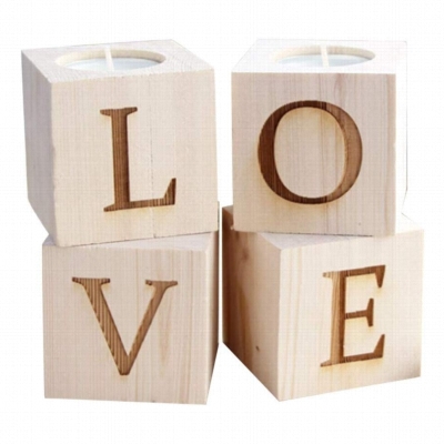 Photo of Romantic Wooden Candle Holder