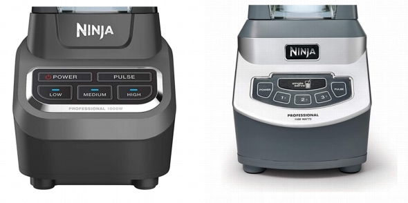 Side by side comparison of Ninja Professional Blender BL610 and Ninja Professional Blender BL660 control panels.
