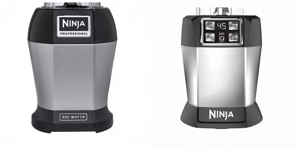 Side by side comparison of Nutri Ninja Pro BL456 and Ninja BL480D control panels.