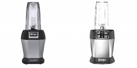 Side by side comparison of Nutri Ninja Pro BL456 and Ninja BL480D blenders.