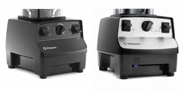 Side by side comparison of Vitamix 5200 Blender and Vitamix 5300 Blender control panels.