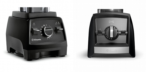 Side by side comparison of Vitamix Professional Series 750 and Vitamix A2500 Ascent control panels.