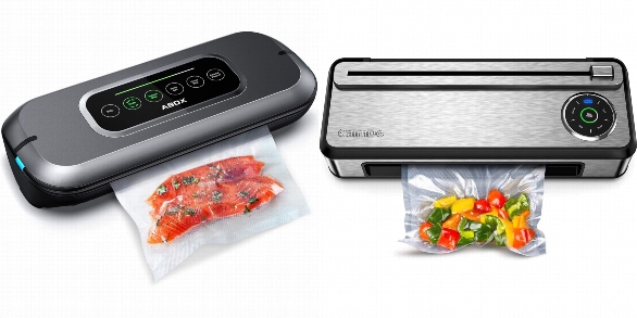 Side by side comparison of ABOX V66 and ABOX V77 vacuum sealers.