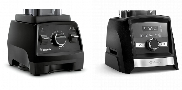 Side by side comparison of Vitamix Professional Series 750 and Vitamix A3500 Ascent control panels.