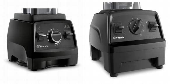 Side by side comparison of Vitamix Professional Series 750 and Vitamix E310 Explorian Blender control panels.