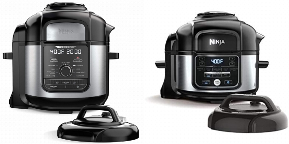 Side by side comparison of Ninja FD401 Foodi and Ninja OS101 Foodi cookers.